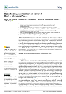 Electret Nanogenerators for Self-Powered, Flexible Electronic Pianos