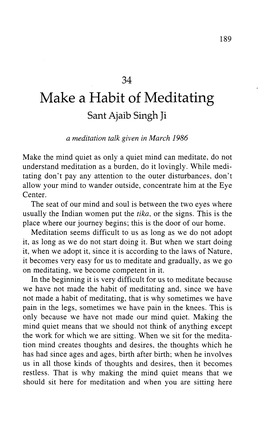 Make a Habit of Meditating Sant Ajaib Singh Ji