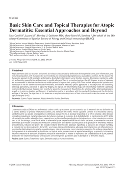 Basic Skin Care and Topical Therapies for Atopic Dermatitis