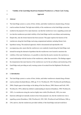 Visibility of the Gask Ridge Road from Simulated Watchtowers: a Monte Carlo Testing