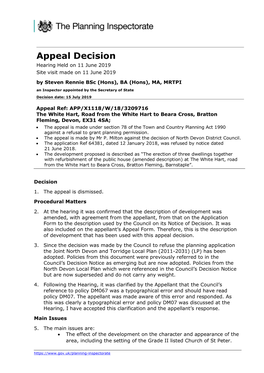 Appeal Decision Hearing Held on 11 June 2019 Site Visit Made on 11 June 2019