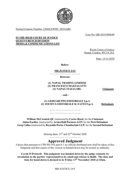 High Court Judgment Template