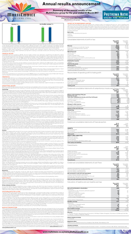 2017 Multichoice Annual Results