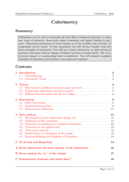 Calorimetry - 2018