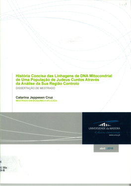 História Concisa Das Linhagens De DNA Mitocondrial De Uma População De Judeus Curdos Através Da Análise Da Sua Região Controlo