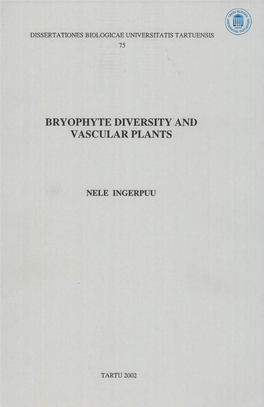 Bryophyte Diversity and Vascular Plants