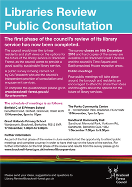 Libraries Review Public Consultation