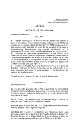 Proyecto De Declaracin