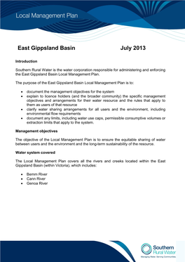 East Gippsland Basin July 2013
