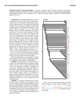 Cladistical Analysis of the Jovian Satellites. T. R. Holt1, A. J. Brown2 and D