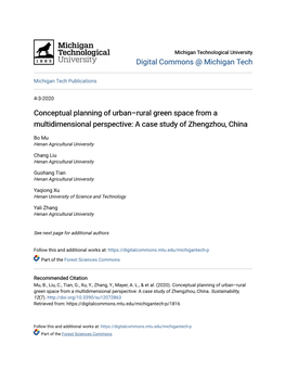 Conceptual Planning of Urban–Rural Green Space from a Multidimensional Perspective: a Case Study of Zhengzhou, China