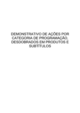 Demonstrativo De Ações Por Categoria De Programação