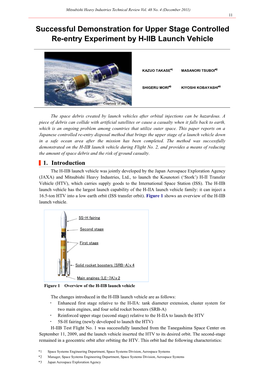 Successful Demonstration for Upper Stage Controlled Re-Entry Experiment by H-IIB Launch Vehicle