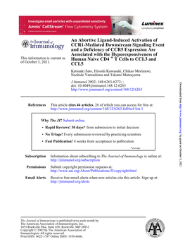 CCL5 T Cells to CCL3 and + Human Naive CD4 Associated with The