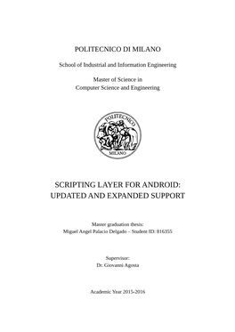 Scripting Layer for Android: Updated and Expanded Support