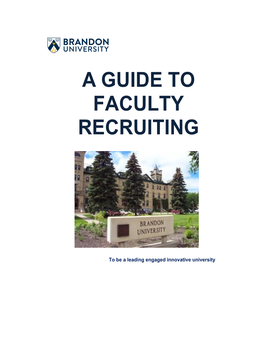 A Guide to Faculty Recruiting
