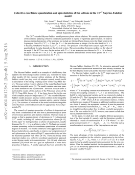Collective Coordinate Quantization and Spin Statistics of the Solitons in The