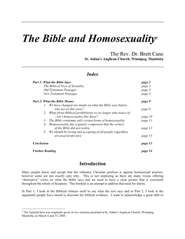 The Bible and Homosexuality