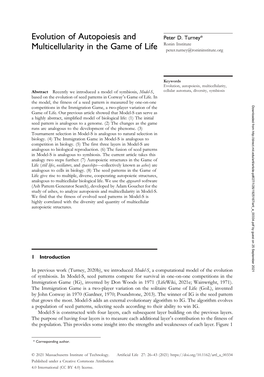 Evolution of Autopoiesis and Multicellularity in the Game of Life