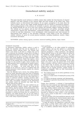 Geotechnical Stability Analysis