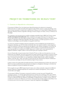 Téléchargement Projet De Territoire Le Ruban