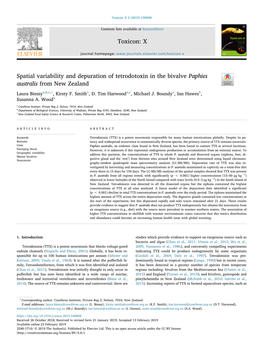 Spatial Variability and Depuration of Tetrodotoxin in the Bivalve Paphies Australis from New Zealand T