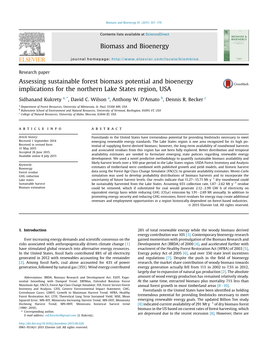 Assessing Sustainable Forest Biomass Potential and Bioenergy Implications for the Northern Lake States Region, USA