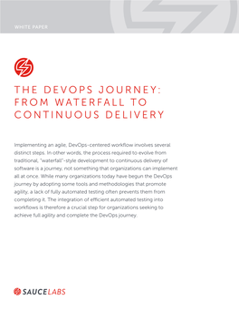 The Devops Journey: from Waterfall to Continuous Delivery