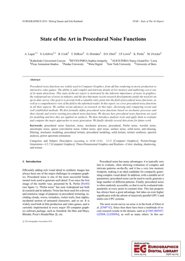 State of the Art in Procedural Noise Functions