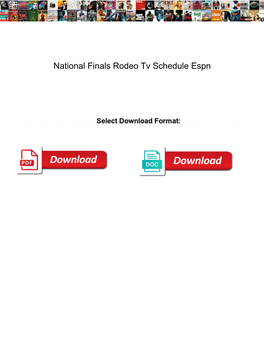 National Finals Rodeo Tv Schedule Espn