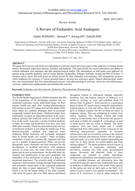 A Review of Endiandric Acid Analogues