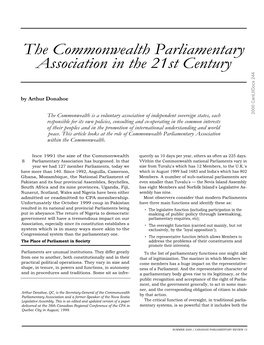 The Commonwealth Parliamentary Association in the 21St Century