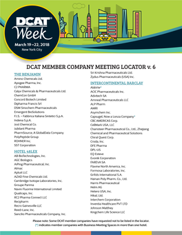 DCAT MEMBER COMPANY MEETING LOCATOR V. 6 the BENJAMIN Sri Krishna Pharmaceuticals Ltd