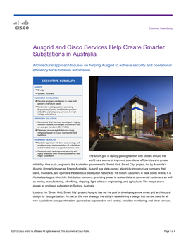 Ausgrid and Cisco Services Help Create Smarter Substations in Australia