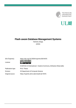 Flash-Aware Database Management Systems Hardock, Sergej (2020)