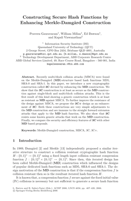 Constructing Secure Hash Functions by Enhancing Merkle-Damgård