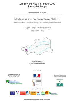 Fiche ZNIEFF Languedoc-Roussillon