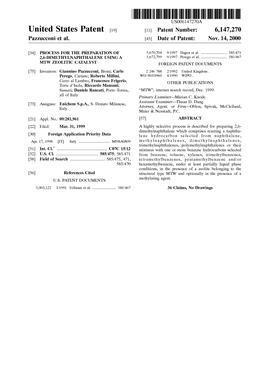 United States Patent [19] [11] Patent Number: 6,147,270 Pazzucconi Et Al