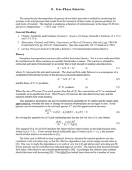 8. Gas-Phase Kinetics