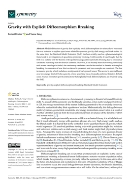 Gravity with Explicit Diffeomorphism Breaking