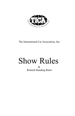 Show Rules & Related Standing Rules