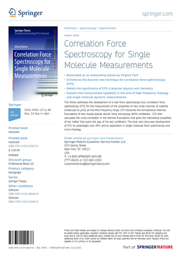 Correlation Force Spectroscopy for Single Molecule Measurements