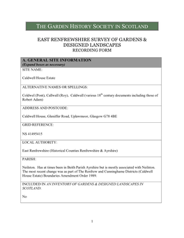East Renfrewshire Survey of Gardens & Designed Landscapes