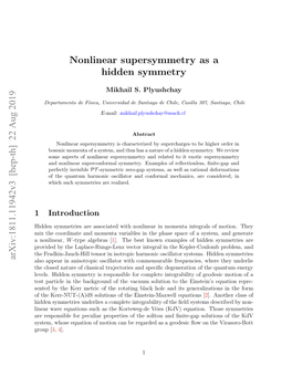 Nonlinear Supersymmetry As a Hidden Symmetry