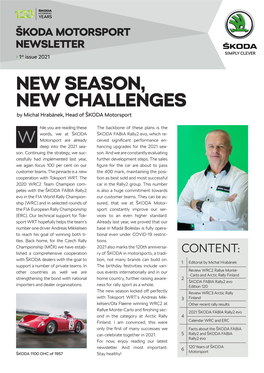 NEW SEASON, NEW CHALLENGES by Michal Hrabánek, Head of ŠKODA Motorsport