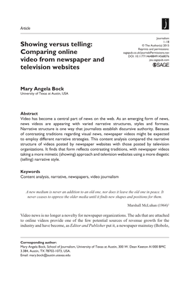 Comparing Online Video from Newspaper and Television Websites