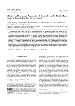 Effect of Sulfonylureas Administered Centrally on the Blood Glucose Level in Immobilization Stress Model