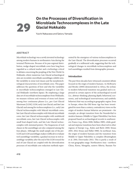 On the Processes of Diversification in Microblade Technocomplexes in the Late 29 Glacial Hokkaido Yuichi Nakazawa and Satoru Yamada