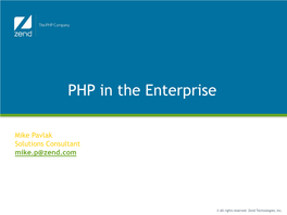 PHP in the Enterprise