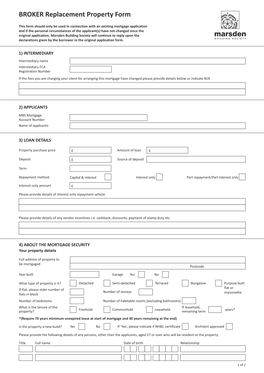 BROKER Replacement Property Form